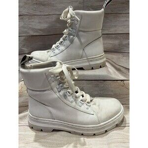 Dr. Martens Ladies 9 Combs Tech White Canvas Air-Wair Ankle Boots Urban - Docs